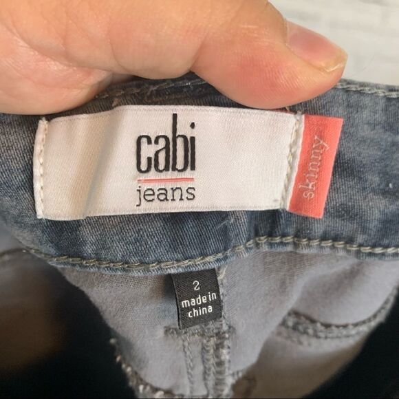 Cabi blue grid skinny jeans size 2 - Picture 7 of 9